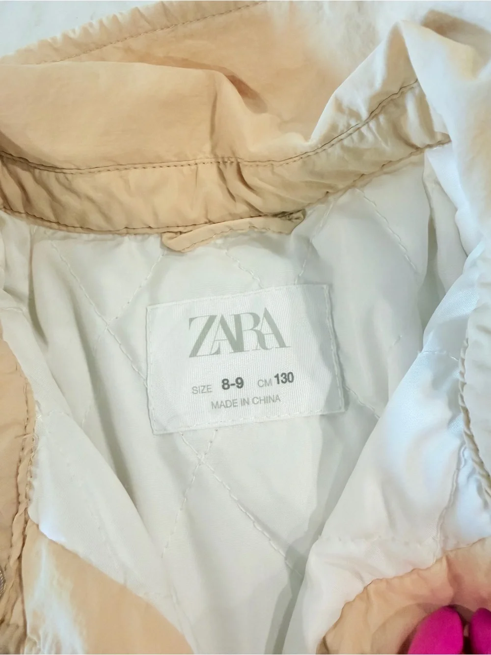 Zara Tan Cropped Boxy Puffer Jacket